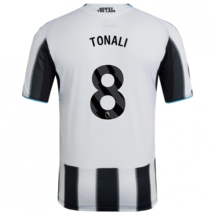 Danxen Hombre Camiseta Sandro Tonali #8 Negro Blanco 1ª Equipación 2025/26 La Camisa México