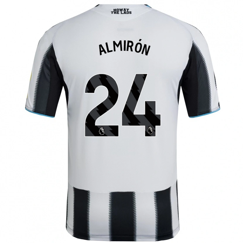 Danxen Hombre Camiseta Miguel Almiron #24 Negro Blanco 1ª Equipación 2025/26 La Camisa México