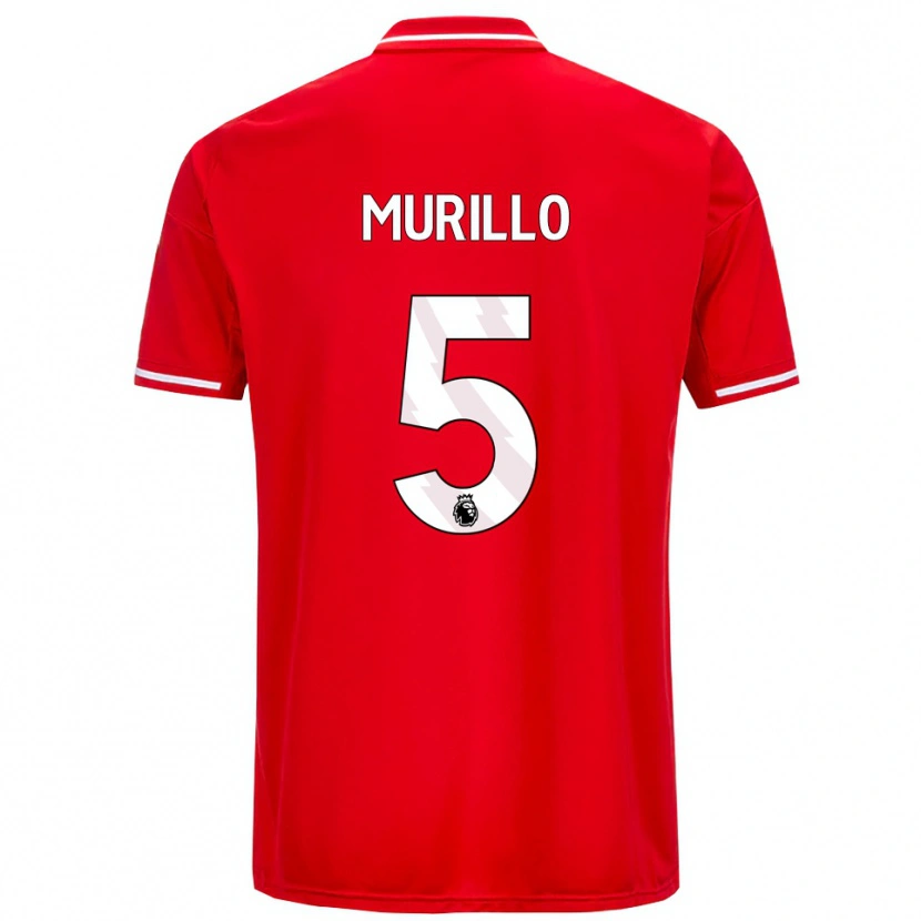 Danxen Hombre Camiseta Murillo #5 Rojo Blanco 1ª Equipación 2025/26 La Camisa México