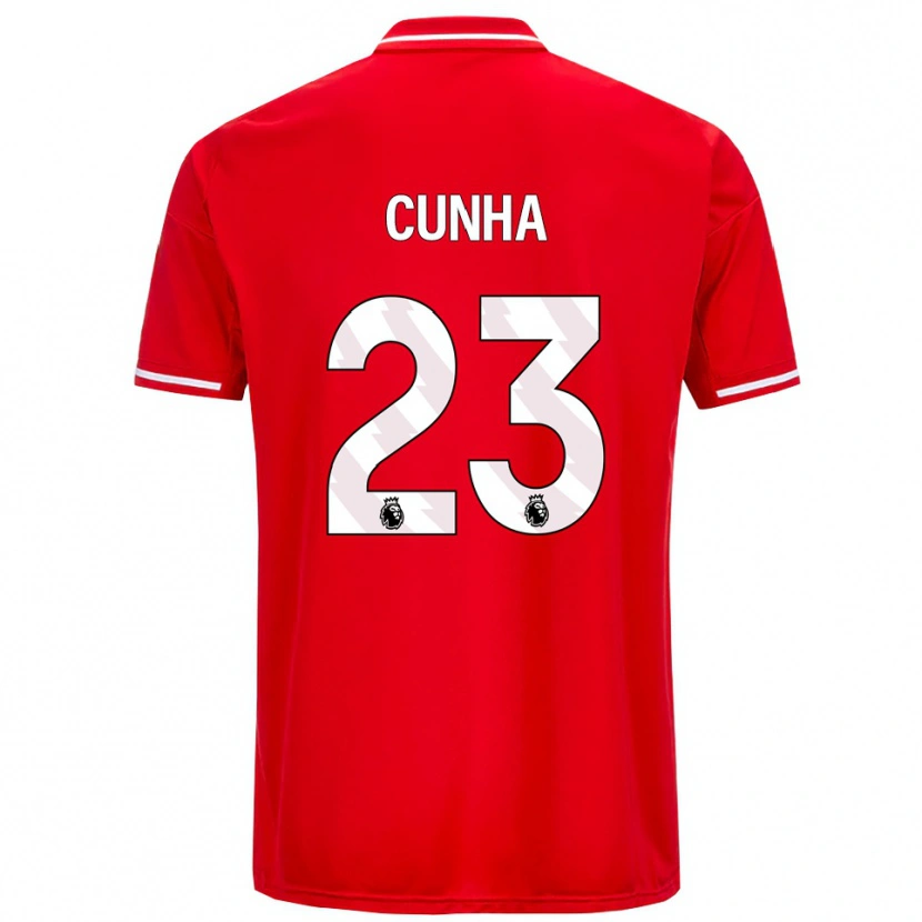 Danxen Hombre Camiseta Jair Cunha #23 Rojo Blanco 1ª Equipación 2025/26 La Camisa México