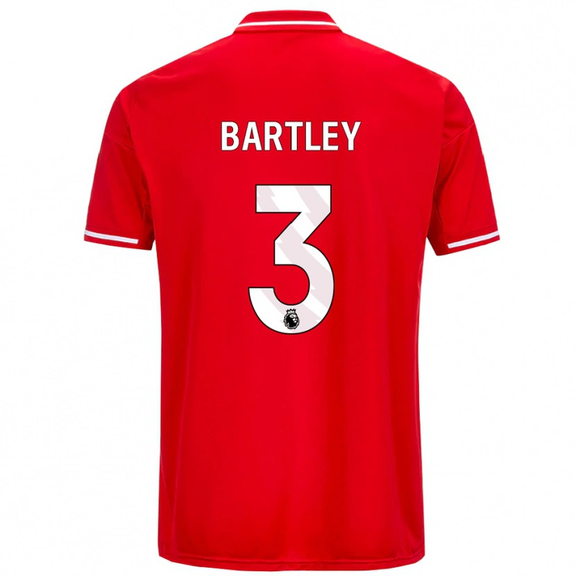 Danxen Hombre Camiseta Okello Bartley #3 Rojo Blanco 1ª Equipación 2025/26 La Camisa México