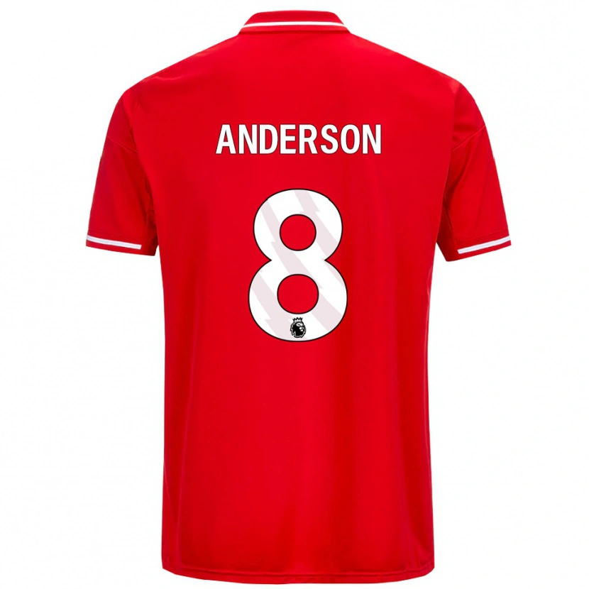 Danxen Hombre Camiseta Elliot Anderson #8 Rojo Blanco 1ª Equipación 2025/26 La Camisa México