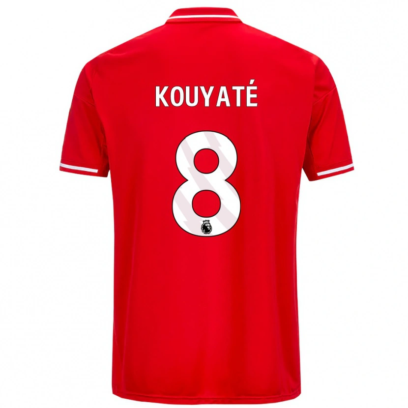 Danxen Hombre Camiseta Cheikhou Kouyate #8 Rojo Blanco 1ª Equipación 2025/26 La Camisa México