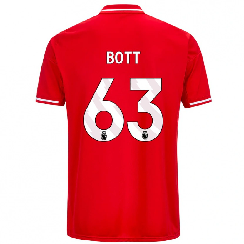 Danxen Hombre Camiseta Aaron Bott #63 Rojo Blanco 1ª Equipación 2025/26 La Camisa México