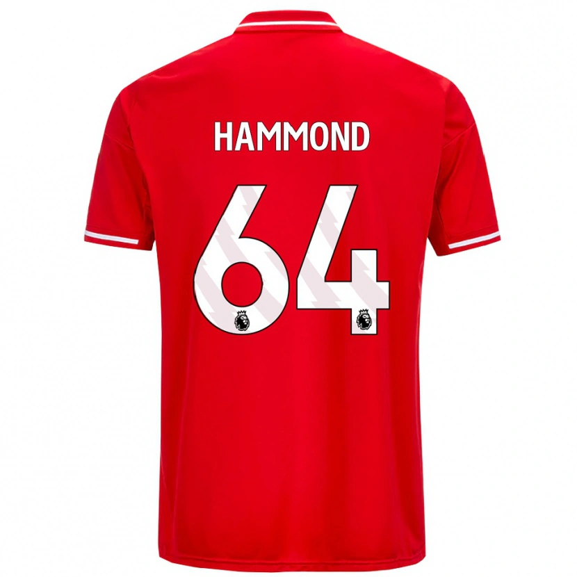 Danxen Hombre Camiseta Ben Hammond #64 Rojo Blanco 1ª Equipación 2025/26 La Camisa México