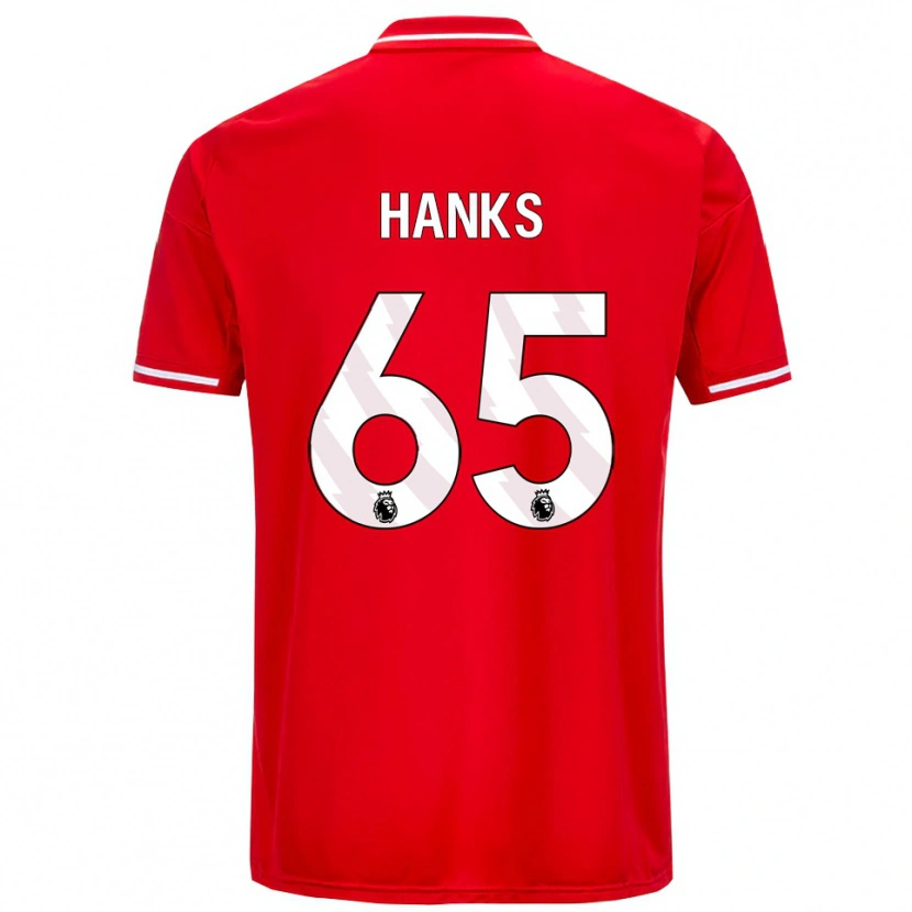 Danxen Hombre Camiseta Justin Hanks #65 Rojo Blanco 1ª Equipación 2025/26 La Camisa México