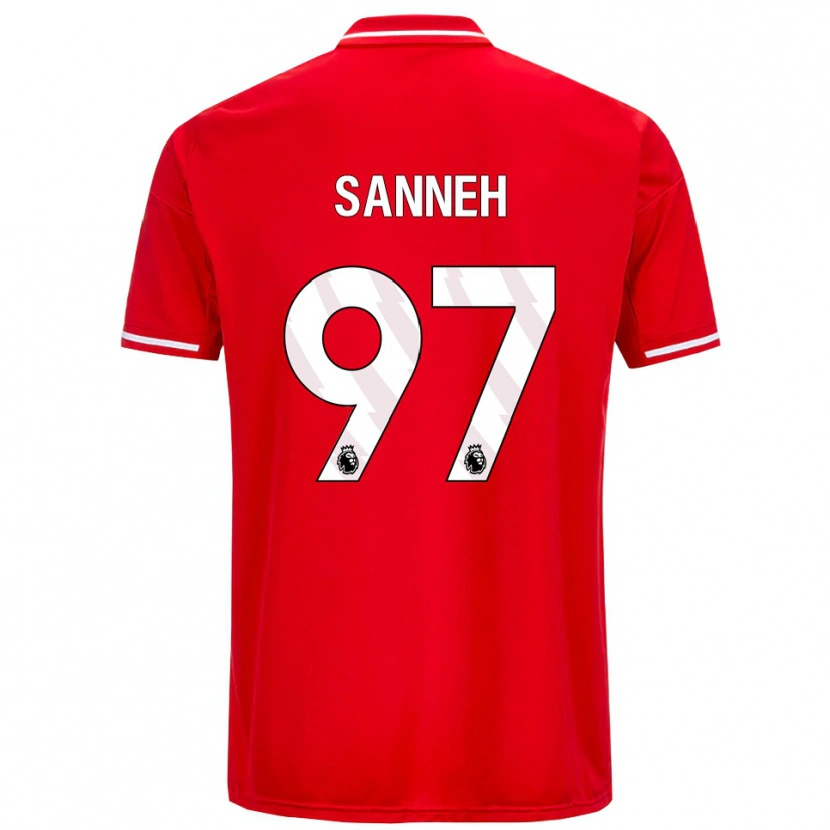 Danxen Hombre Camiseta Buba Sanneh #97 Rojo Blanco 1ª Equipación 2025/26 La Camisa México