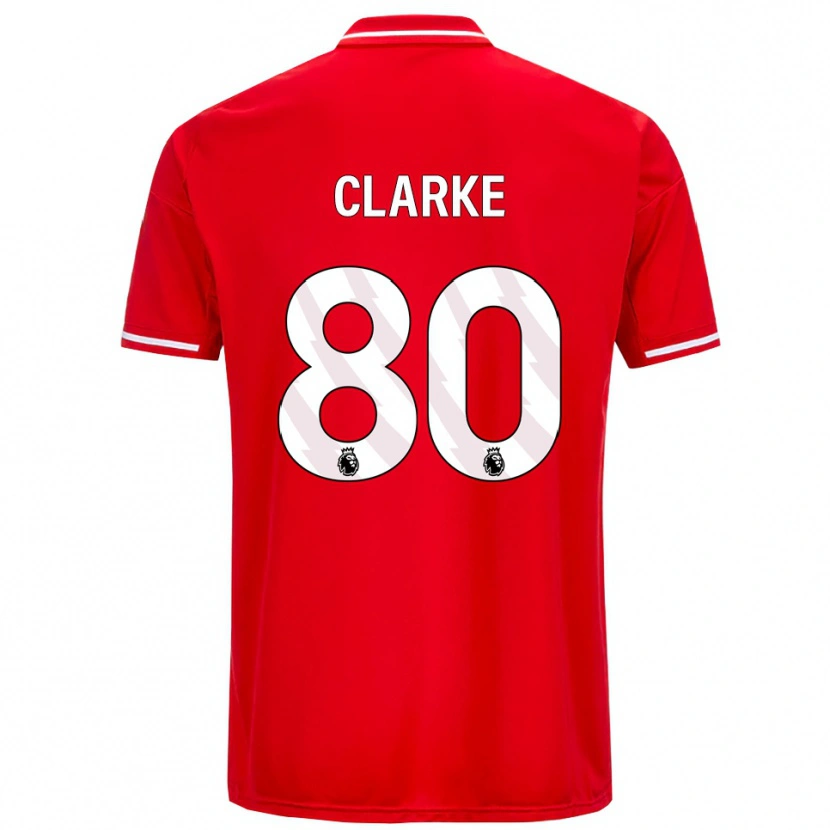 Danxen Hombre Camiseta Kristian Clarke #80 Rojo Blanco 1ª Equipación 2025/26 La Camisa México