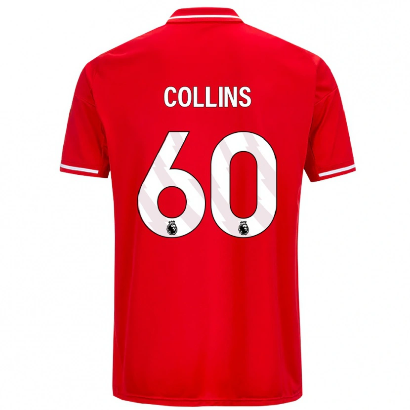 Danxen Hombre Camiseta Sam Collins #60 Rojo Blanco 1ª Equipación 2025/26 La Camisa México