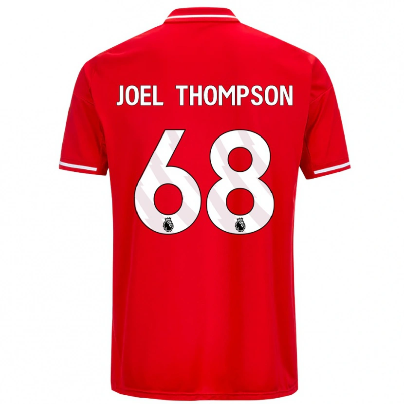 Danxen Hombre Camiseta Joel Thompson #68 Rojo Blanco 1ª Equipación 2025/26 La Camisa México