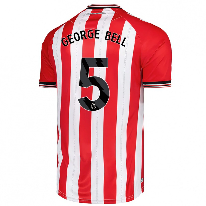 Danxen Hombre Camiseta George Bell #5 Rojo Blanco 1ª Equipación 2025/26 La Camisa México