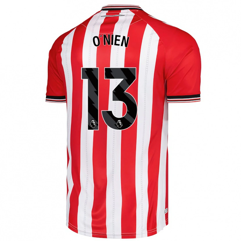 Danxen Hombre Camiseta Luke O'nien #13 Rojo Blanco 1ª Equipación 2025/26 La Camisa México