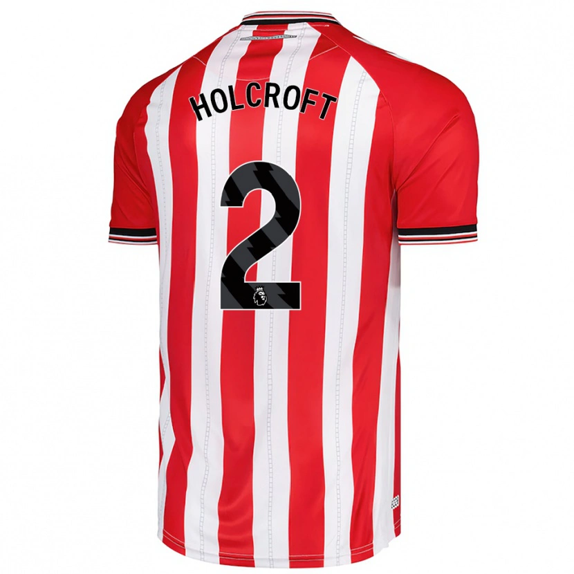 Danxen Hombre Camiseta Finlay Holcroft #2 Rojo Blanco 1ª Equipación 2025/26 La Camisa México