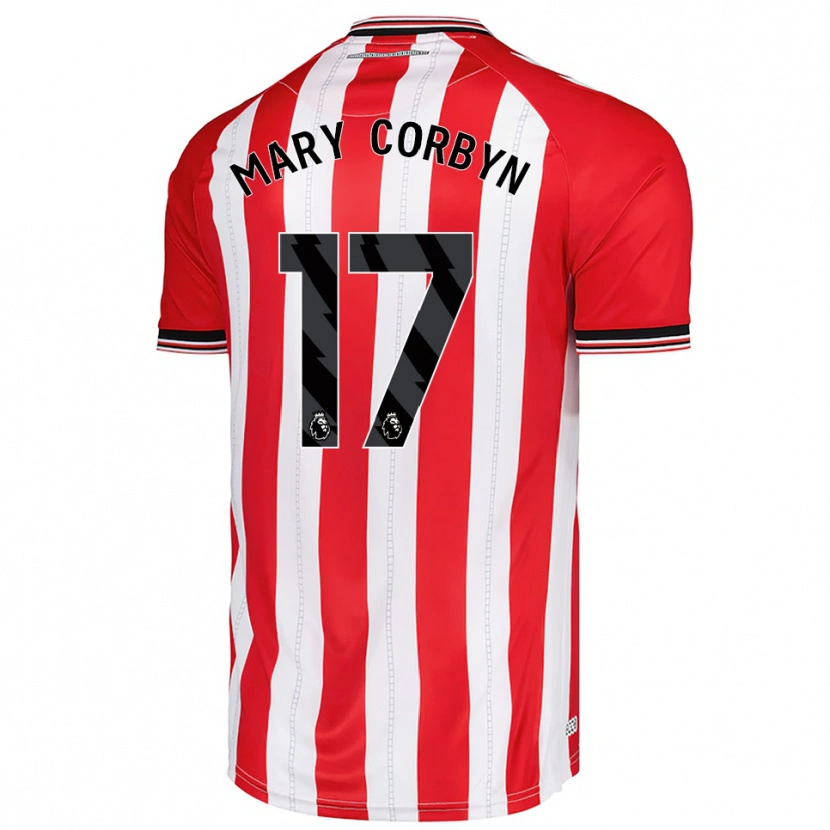 Danxen Hombre Camiseta Mary Corbyn #17 Rojo Blanco 1ª Equipación 2025/26 La Camisa México