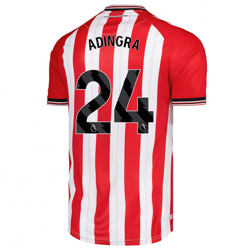 Danxen Hombre Camiseta Simon Adingra #24 Rojo Blanco 1ª Equipación 2025/26 La Camisa México