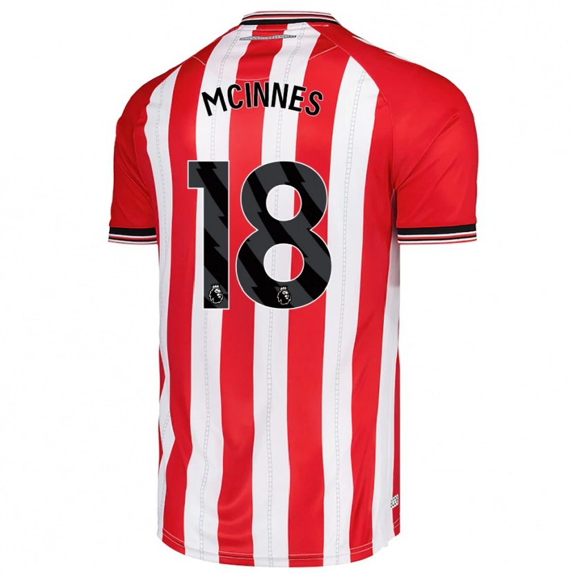 Danxen Hombre Camiseta Libbi Mcinnes #18 Rojo Blanco 1ª Equipación 2025/26 La Camisa México