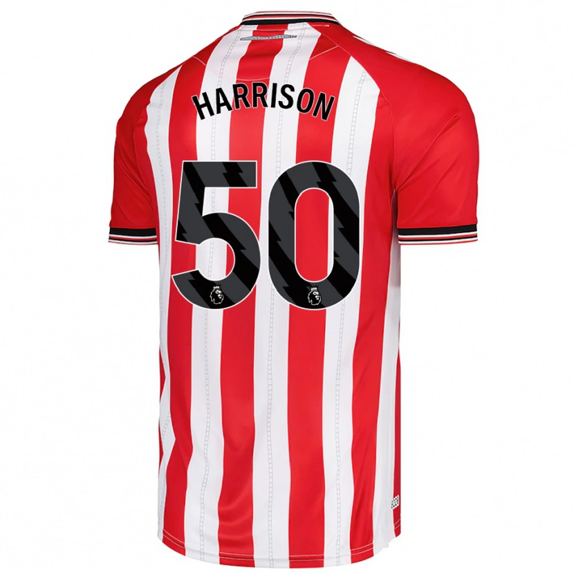 Danxen Hombre Camiseta Harrison Jones #50 Rojo Blanco 1ª Equipación 2025/26 La Camisa México