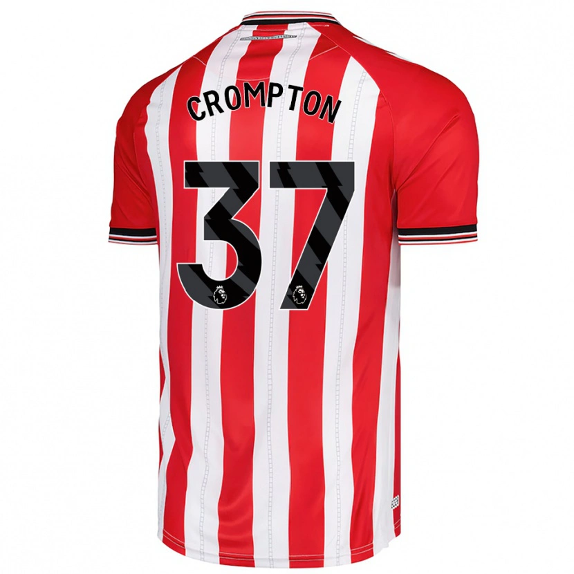 Danxen Hombre Camiseta Ben Crompton #37 Rojo Blanco 1ª Equipación 2025/26 La Camisa México