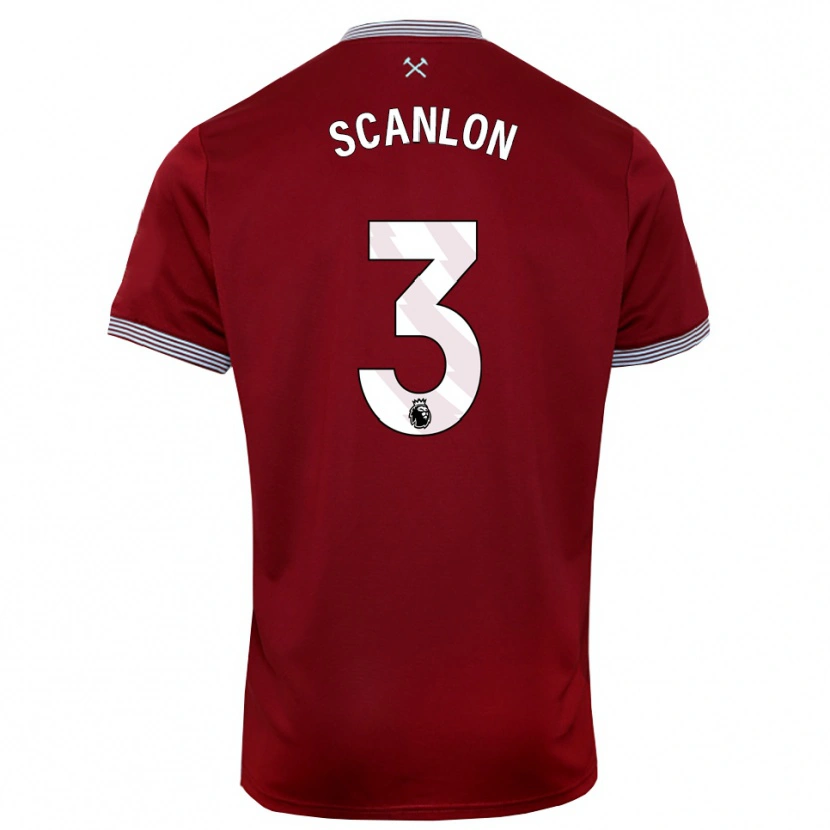 Danxen Hombre Camiseta Joe Scanlon #3 Borgoña Blanco 1ª Equipación 2025/26 La Camisa México
