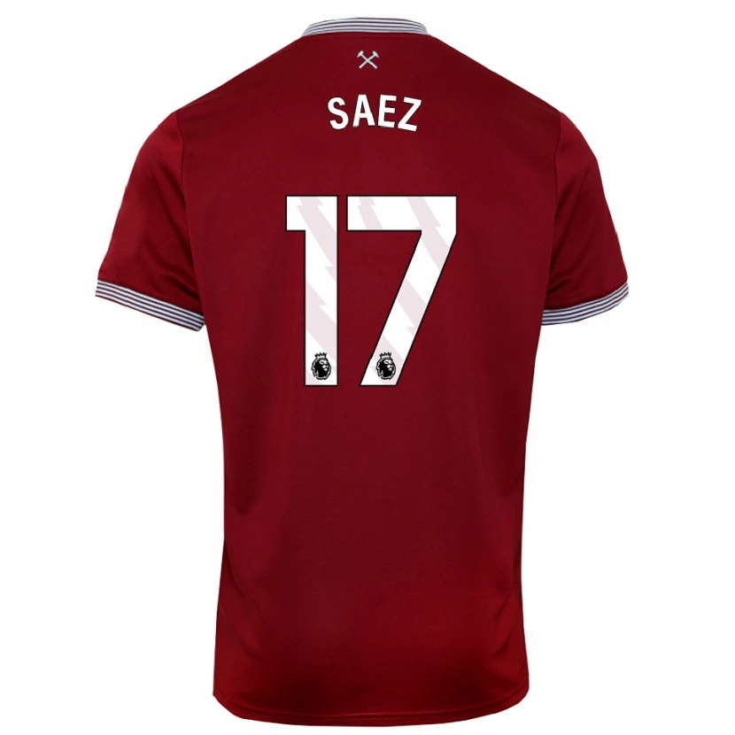 Danxen Hombre Camiseta Camila Sáez #17 Borgoña Blanco 1ª Equipación 2025/26 La Camisa México
