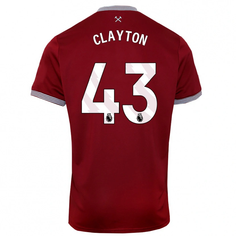 Danxen Hombre Camiseta Regan Clayton #43 Borgoña Blanco 1ª Equipación 2025/26 La Camisa México