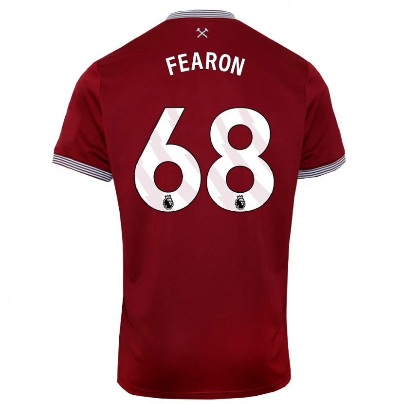 Danxen Hombre Camiseta Preston Fearon #68 Borgoña Blanco 1ª Equipación 2025/26 La Camisa México