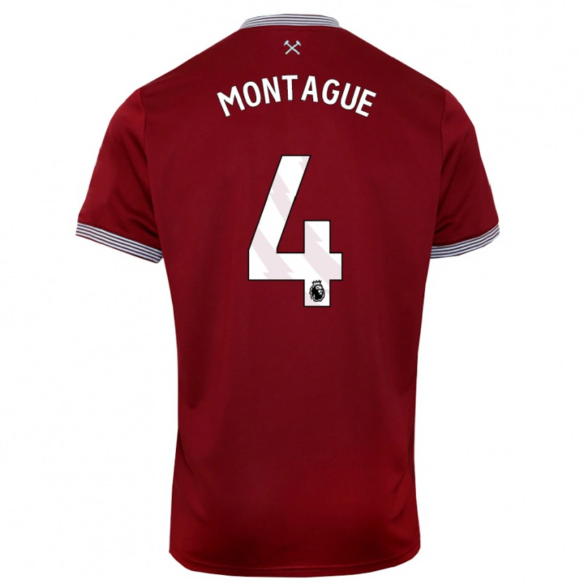 Danxen Hombre Camiseta Harry Montague #4 Borgoña Blanco 1ª Equipación 2025/26 La Camisa México