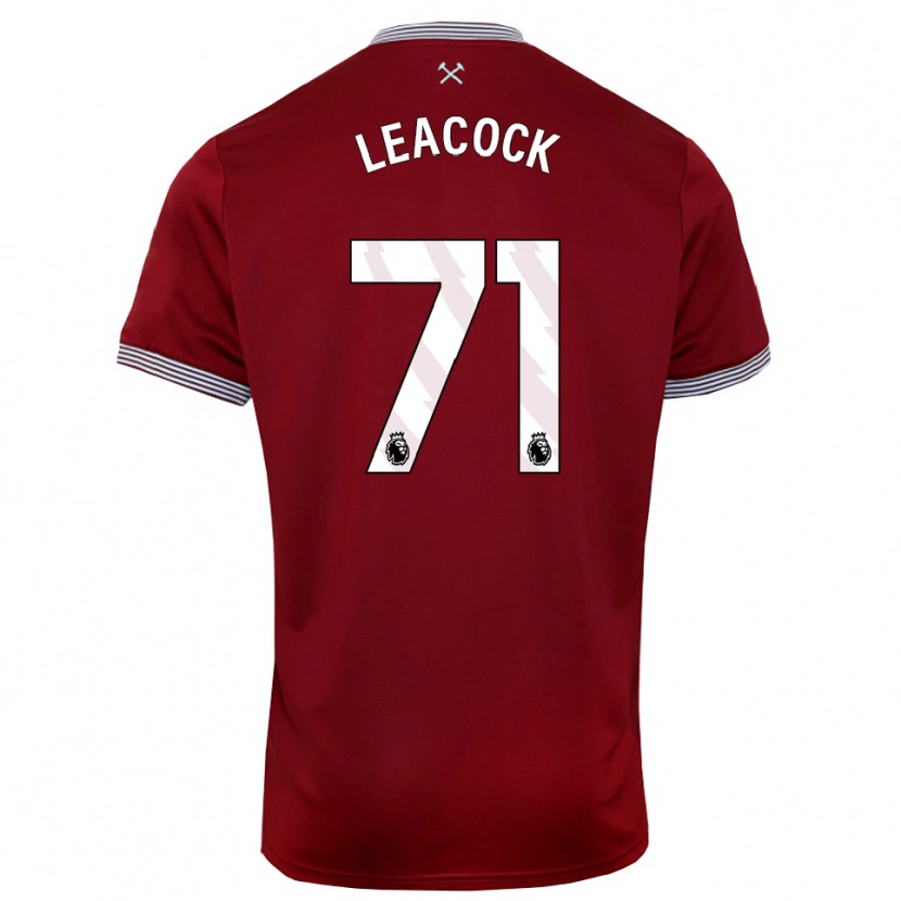 Danxen Hombre Camiseta Callum Leacock #71 Borgoña Blanco 1ª Equipación 2025/26 La Camisa México