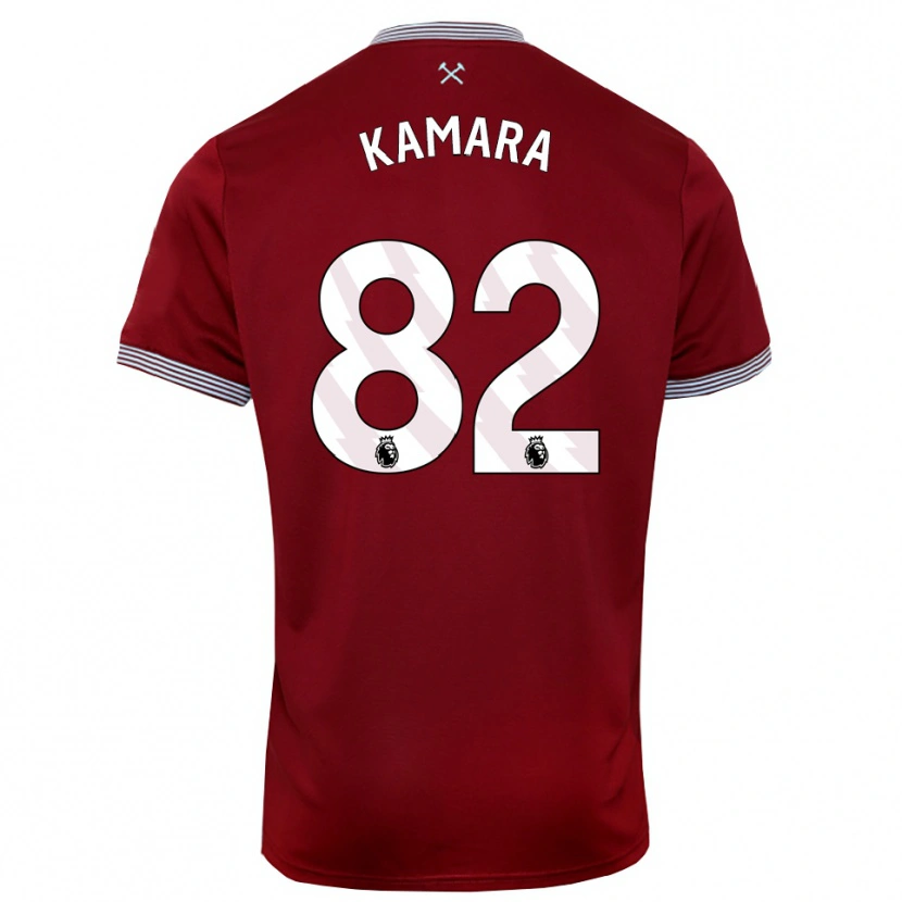 Danxen Hombre Camiseta Aaron Kamara #82 Borgoña Blanco 1ª Equipación 2025/26 La Camisa México