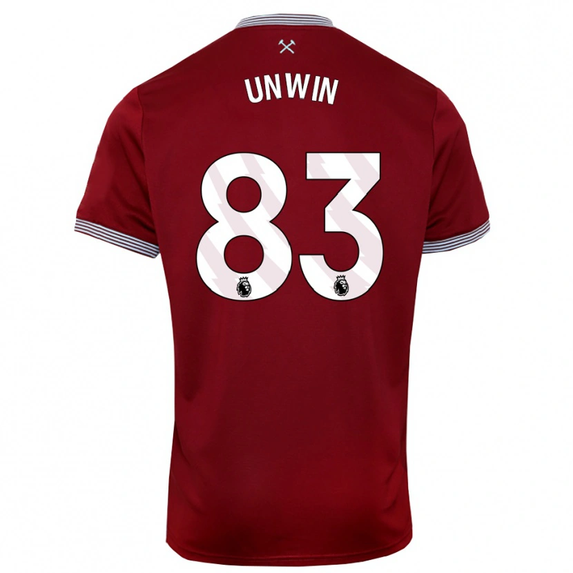 Danxen Hombre Camiseta Jonathan Unwin #83 Borgoña Blanco 1ª Equipación 2025/26 La Camisa México