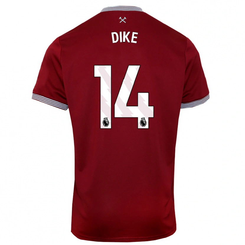 Danxen Hombre Camiseta Lewis Dike #14 Borgoña Blanco 1ª Equipación 2025/26 La Camisa México