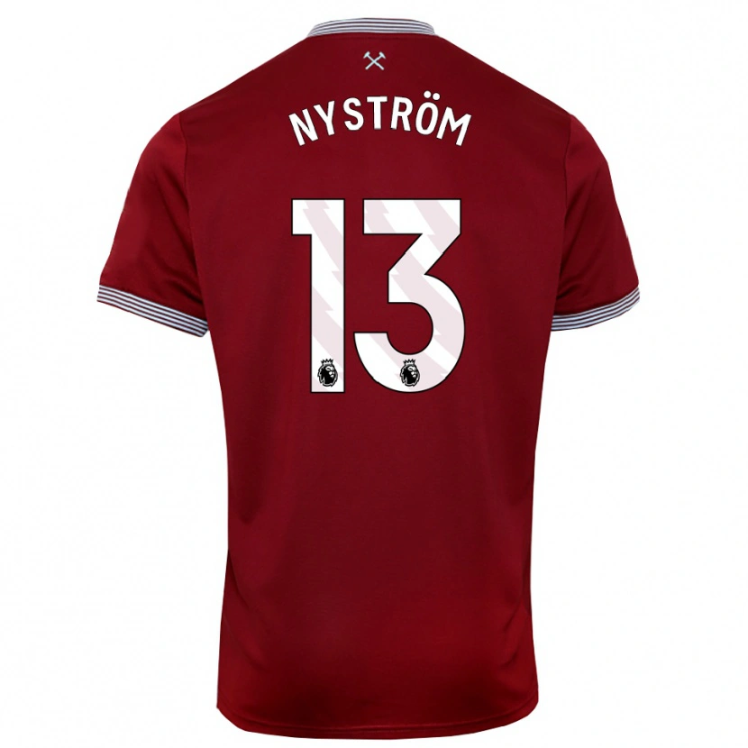 Danxen Hombre Camiseta Eva Nyström #13 Borgoña Blanco 1ª Equipación 2025/26 La Camisa México