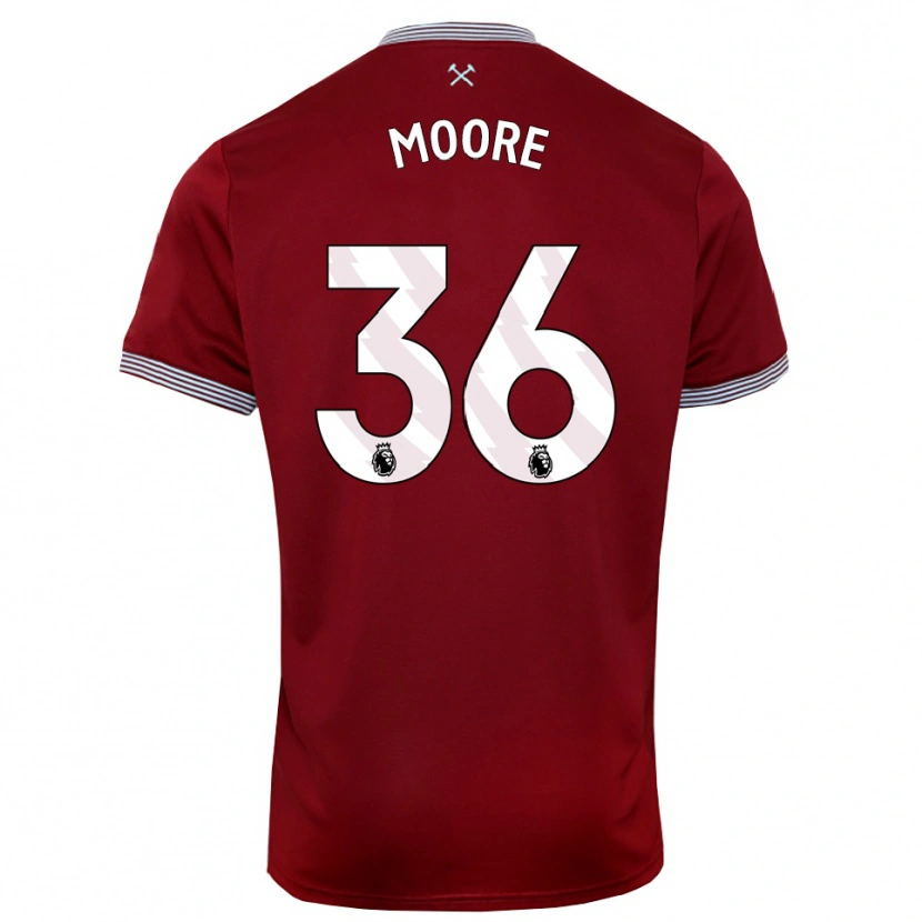 Danxen Hombre Camiseta Sean Moore #36 Borgoña Blanco 1ª Equipación 2025/26 La Camisa México