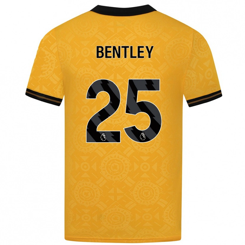 Danxen Hombre Camiseta Daniel Bentley #25 Amarillo Negro 1ª Equipación 2025/26 La Camisa México