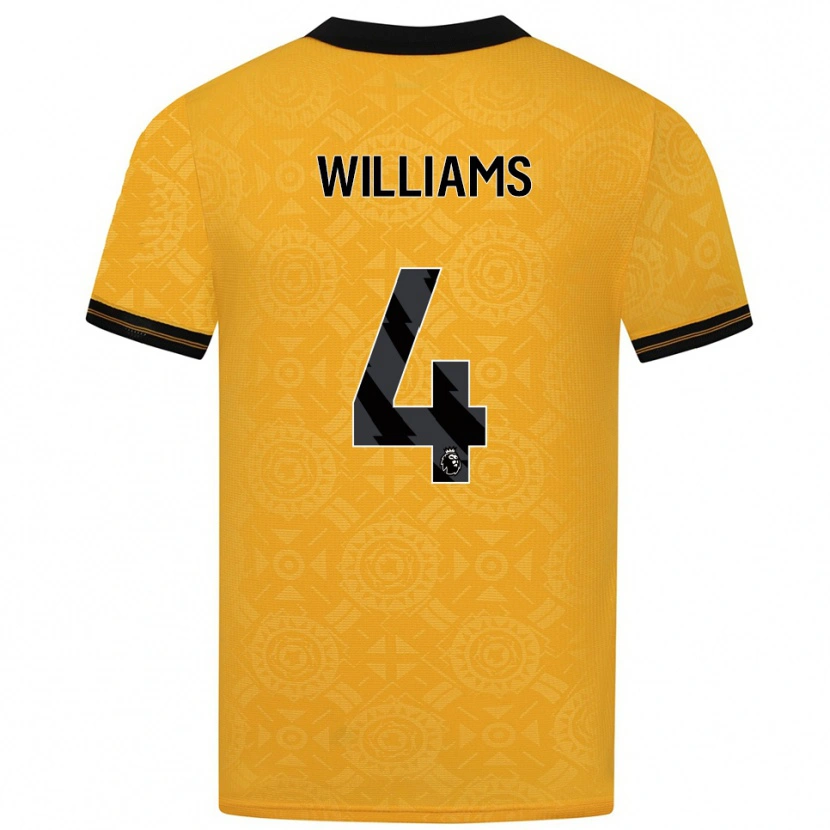 Danxen Hombre Camiseta Ashton Williams #4 Amarillo Negro 1ª Equipación 2025/26 La Camisa México
