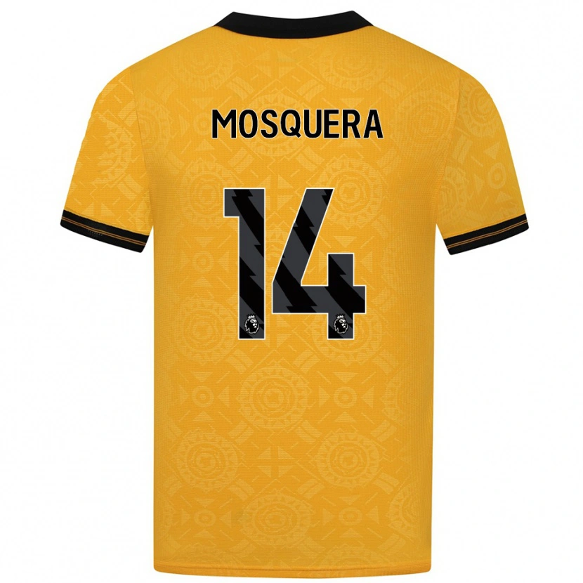 Danxen Hombre Camiseta Yerson Mosquera #14 Amarillo Negro 1ª Equipación 2025/26 La Camisa México