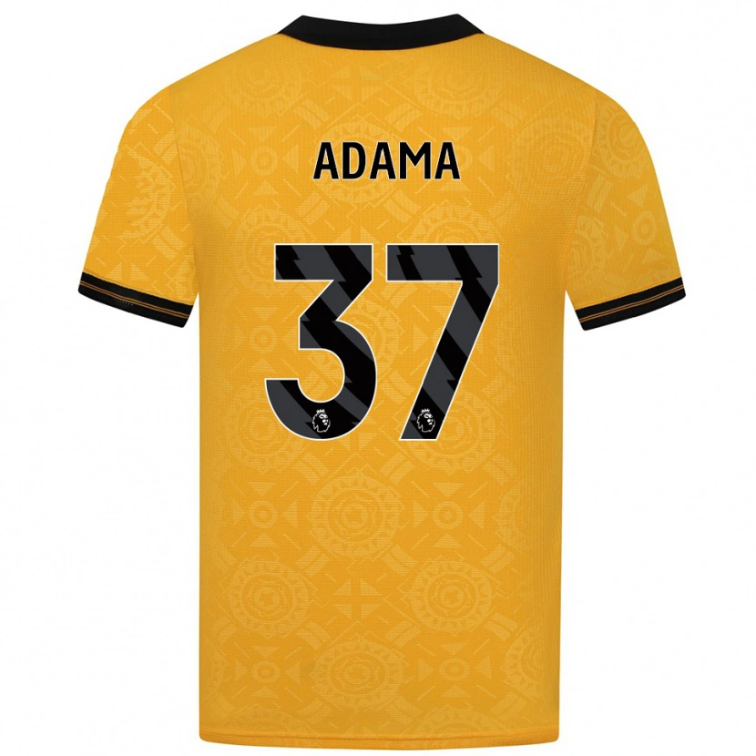 Danxen Hombre Camiseta Adama Traore #37 Amarillo Negro 1ª Equipación 2025/26 La Camisa México
