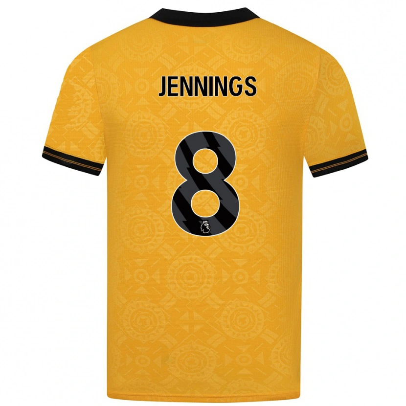 Danxen Hombre Camiseta Shannie Jennings #8 Amarillo Negro 1ª Equipación 2025/26 La Camisa México