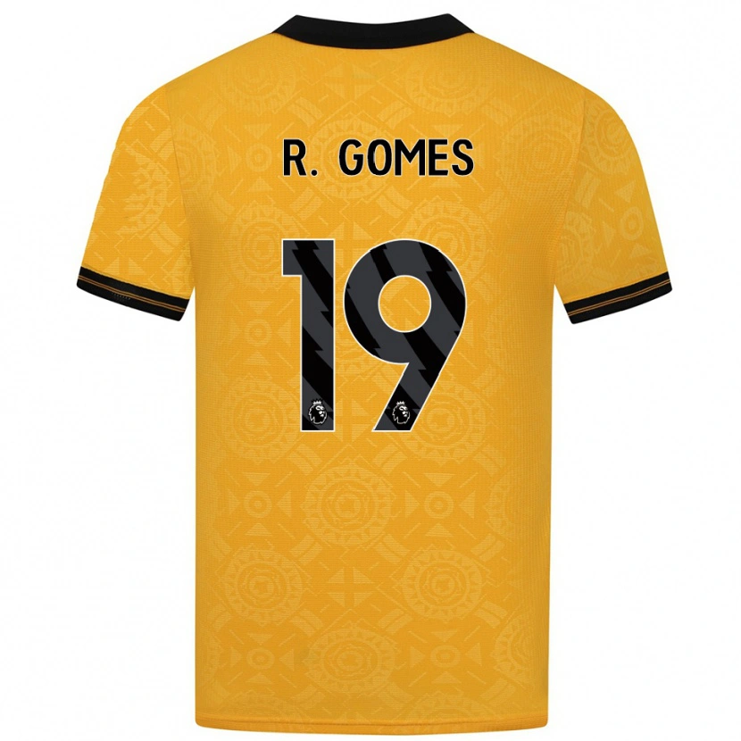 Danxen Hombre Camiseta Rodrigo Gomes #19 Amarillo Negro 1ª Equipación 2025/26 La Camisa México