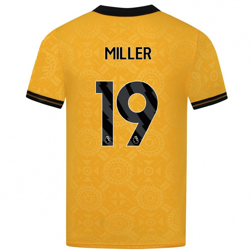 Danxen Hombre Camiseta Ali Miller #19 Amarillo Negro 1ª Equipación 2025/26 La Camisa México