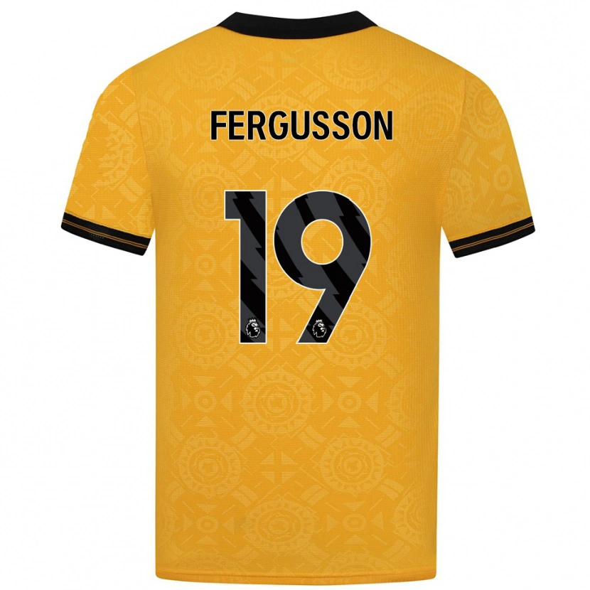 Danxen Hombre Camiseta Liv Fergusson #19 Amarillo Negro 1ª Equipación 2025/26 La Camisa México
