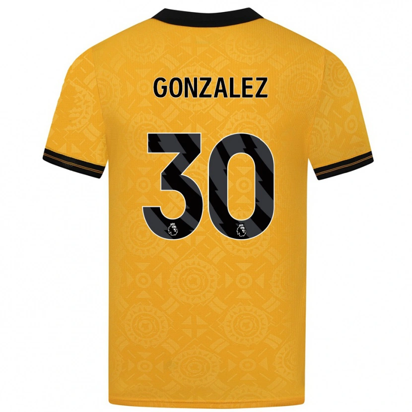 Danxen Hombre Camiseta Enso González #30 Amarillo Negro 1ª Equipación 2025/26 La Camisa México
