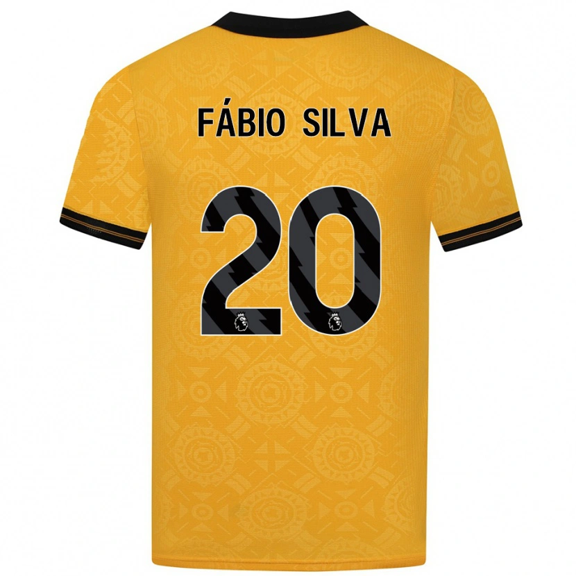 Danxen Hombre Camiseta Fábio Silva #20 Amarillo Negro 1ª Equipación 2025/26 La Camisa México
