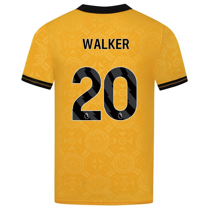 Danxen Hombre Camiseta Lowri Walker #20 Amarillo Negro 1ª Equipación 2025/26 La Camisa México