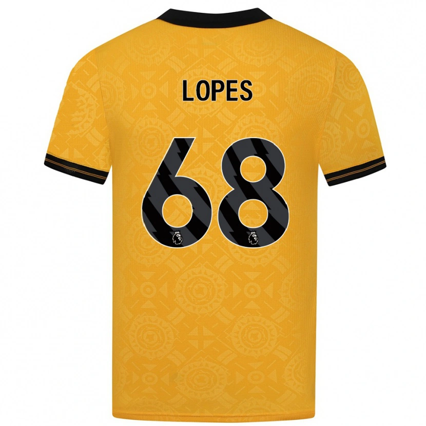 Danxen Hombre Camiseta Leo Lopes #68 Amarillo Negro 1ª Equipación 2025/26 La Camisa México