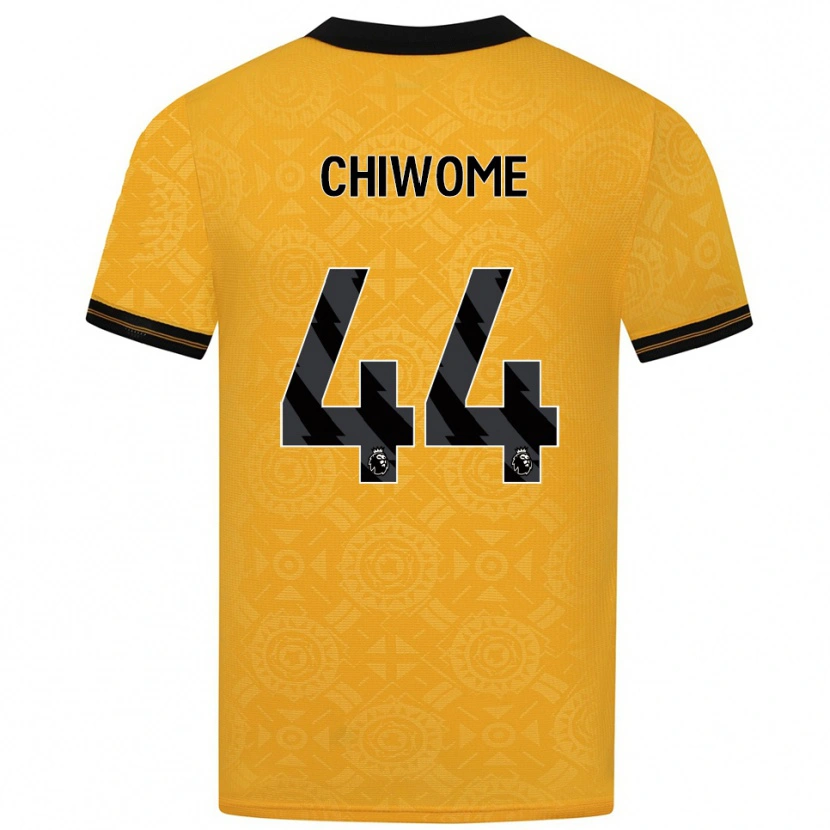 Danxen Hombre Camiseta Leon Chiwome #44 Amarillo Negro 1ª Equipación 2025/26 La Camisa México
