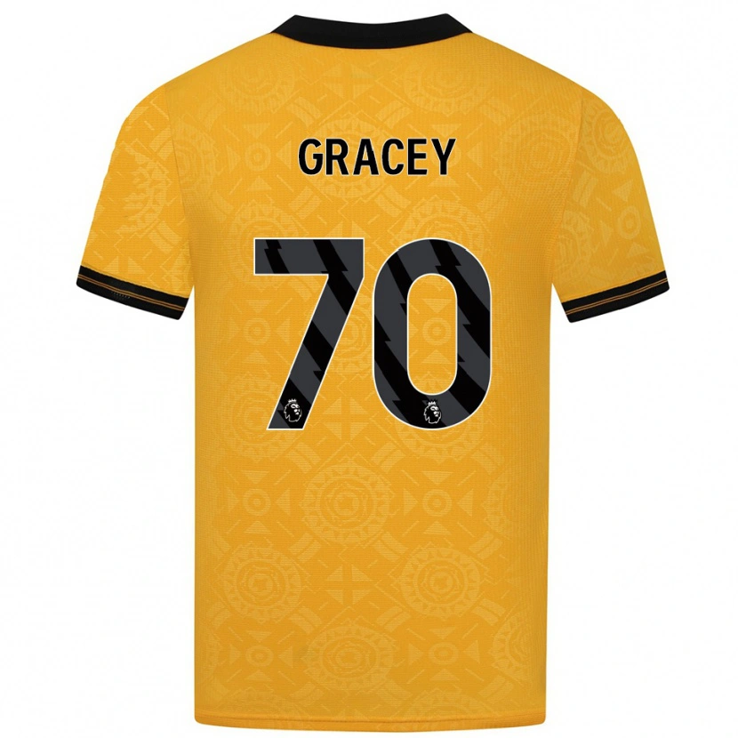 Danxen Hombre Camiseta Josh Gracey #70 Amarillo Negro 1ª Equipación 2025/26 La Camisa México