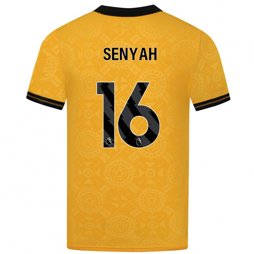 Danxen Hombre Camiseta Kwasi Senyah #16 Amarillo Negro 1ª Equipación 2025/26 La Camisa México
