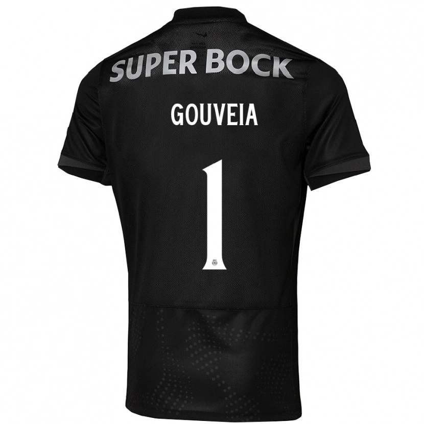 Danxen Hombre Camiseta Miguel Gouveia #1 Negro Blanco 2ª Equipación 2025/26 La Camisa México