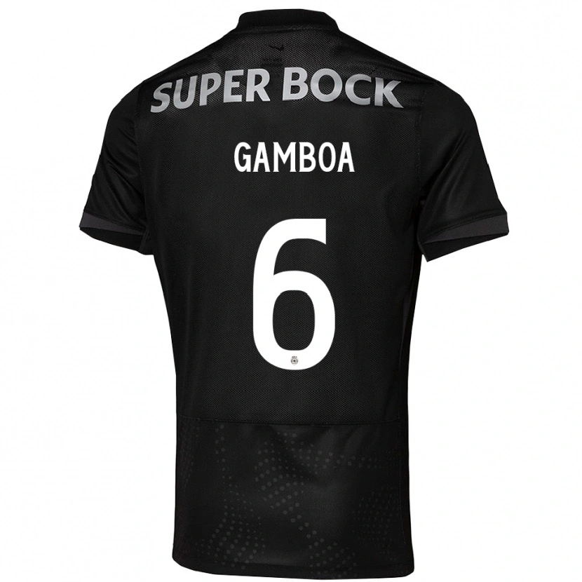 Danxen Hombre Camiseta Sandro Gambôa #6 Negro Blanco 2ª Equipación 2025/26 La Camisa México